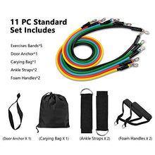 Load image into Gallery viewer, Resistance Bands Set, Exercise Bands Elastic for Fitness Training Yoga Physical Therapy Home Workouts with Handles Door Anchor Ankle Straps & Waterproof Bags, Portable Exercise Equipment for Men/Women