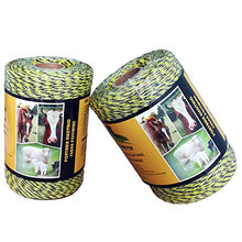 Load image into Gallery viewer, Farmerry 1312 Feet Portable Electric Fence Polywire with 6 Conductors, Yellow and Black, 400 Meters