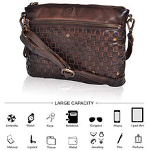 Load image into Gallery viewer, Vintage Leather Crossbody Purses and Handbags for Women - Premium Handmade Crossover Shoulder Sling Bags (Old Brown Wash)