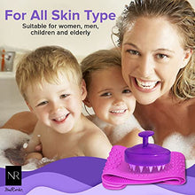 Load image into Gallery viewer, Silicone Scalp Massager and Back Scrubber Shower Set - 31.5 inch Gentle Exfoliating Back Scrubber and Relaxing Scalp Massager