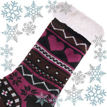 Load image into Gallery viewer, Dosoni Women's Winter Snowflake Fleece Lining Knit Thick Warm Christmas Slipper Socks (Black)