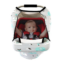 Load image into Gallery viewer, Stretchy Baby Car Seat Covers for Boys Girls, Infant Car Canopy Spring Autumn Winter,Snug Warm Breathable Windproof, Adjustable Peep Window,Universal Fit,Baby Elephant