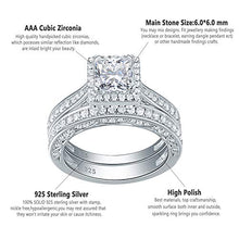 Load image into Gallery viewer, Newshe Engagement Wedding Ring Set for Women 925 Sterling Silver 1.5ct Princess White AAA Cz Size 5