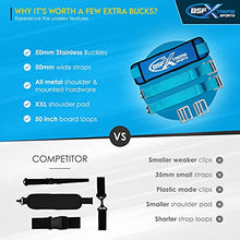 Load image into Gallery viewer, BSFX -Paddle Board Carrier-100% safe for -storage-kayak-Surfboards-Longboard-SUP Carrying Strap -with Stainless Steel Clips Adjustable Heavy-Duty over Shoulder Sling - Surfing Paddle Board Accessories