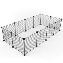 Load image into Gallery viewer, Tespo Pet Playpen, Small Animal Cage Indoor Portable Metal Wire yd Fence for Small Animals, Guinea Pigs, Rabbits Kennel Crate Fence Tent, Black 12 Panels