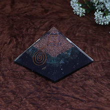 Load image into Gallery viewer, Crocon Black Tourmaline & Green Aventurine Gemstone Orgone Pyramid with Crystal Point for Energy Generator Reiki Healing Chakra Stone Balancing EMF Protection Spiritual Metaphysical Size: 2.5-3 Inch