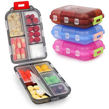 Load image into Gallery viewer, 4 Pack Pill Case Portable Small Weekly Travel Pill Organizer Portable Pocket Pill Box Dispenser for Purse Vitamin Fish Oil Compartments Container Medicine Box by M MUCHENGBAO