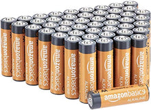 Load image into Gallery viewer, AmazonBasics 48 Pack AA High-Performance Alkaline Batteries, 10-Year Shelf Life, Easy to Open Value Pack