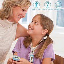 Load image into Gallery viewer, Wellue Children Pulse Oximeter Fingertrip with Warning Function, Blood Oxygen Saturation for Kids and Pulse Rate Monitor with Batteries, Lanyard (Blue)