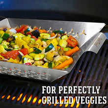 Load image into Gallery viewer, Cook Time BBQ Grill Vegetable Basket Stainless Steel Grilling Woks-Non Stick Large Veggie Barbecue Accessory for Outdoor Grill,Heavy Duty 1.5X Thicker,13.75X12X2.5inches
