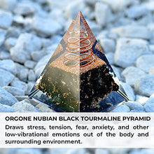 Load image into Gallery viewer, Orgone Pyramid-Black Tourmaline-Crystal-Chakra Balancing Orgone Energy Generator- Nubian Orgonite Pyramid for E-emission Protection – Healing Crystal Boost Immune System Meditation