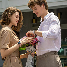 Load image into Gallery viewer, Wearlizer Compatible with Apple Watch Band 38mm 40mm Fashion Wristbands Womens for iWatch SE Stainless Steel and Resin Replacement Metal Clasp Strap, Series 6 5 4 3 2 1 Sport-Dark Rose Gold+Pink