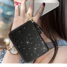 Load image into Gallery viewer, Women's Small Credit Card Holder,Credit Card Wallet RFID Blocking Genuine Leather Card Holder, Gold Grey