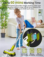 Load image into Gallery viewer, Cordless Electric Mop, Electric Spin Mop with LED Headlight and Water Spray, Up to 60 mins Powerful Floor Cleaner with 300ml Water Tank, Polisher for Hardwood, Tile Floors, Quiet Cleaning & Waxing