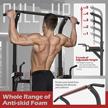 Load image into Gallery viewer, ADVENOR Power Tower Dip Station Pull Up Bar for Home Gym Dip Stands Strength Training Workout Equipment (RED)