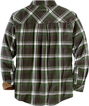 Load image into Gallery viewer, Legendary Whitetails Men's Standard Buck Camp Flannel Shirt, Mountain Charcoal Plaid, XX-Large