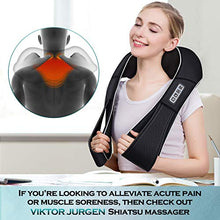 Load image into Gallery viewer, Shiatsu Neck and Back Massager with Heat , VIKTOR JURGEN Deep Tissue Kneading Sports Recovery Massagers for Neck, Back, Shoulders, Foot , Relaxation Gifts for Him,Her,Women,Men