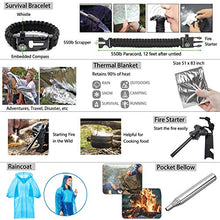 Load image into Gallery viewer, Emergency Survival Kit 47 in 1 Professional Survival Gear Tool First Aid Kit SOS Emergency Tactical Flashlight Knife Pliers Pen Blanket Bracelets Compass with Molle Pouch for Camping Adventures