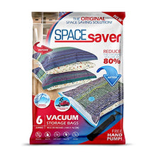 Load image into Gallery viewer, Spacesaver Premium Vacuum Storage Bags. 80% More Storage! Hand-Pump for Travel! Double-Zip Seal and Triple Seal Turbo-Valve for Max Space Saving! (Jumbo 6 Pack)