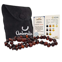 Load image into Gallery viewer, Amberalia knotted Baltic Amber Necklace, Lab-tested, Certified Genuine Amber - SIZES FOR EVERYBODY - Boost immune System -Polish Cherry- S (13”)