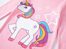 Load image into Gallery viewer, Babyroom Girls Matching Doll&toddler 4 Piece Cotton Pajamas Toddler Unicorn Sleepwear size 7 Pink