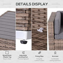 Load image into Gallery viewer, Outsunny 7-Piece Outdoor Rattan Sofa Set Wicker Patio Sectional Sets, Conversation Furniture Set with Cushions & Slat Plastic Wood Table, Grey