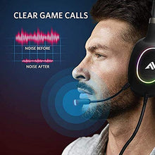 Load image into Gallery viewer, ABKONCORE Gaming Headset with Noise-canceling Microphone, Lightweight PS4 Headset with 50mm Speaker Driver, Cool RGB LED Light, Gaming Headphone with Pressure-Relieving Ear Cushion for PS4, PC, Laptop