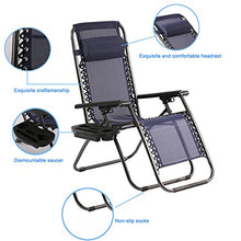 Load image into Gallery viewer, Zero Gravity Chairs Set of 2 with Pillow and Patio Outdoor Adjustable Dining Reclining Folding Chairs for Deck Patio Beach Yard