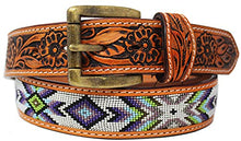 Load image into Gallery viewer, Western Beaded Genuine Leather Belt For Men and Women AF26RT32