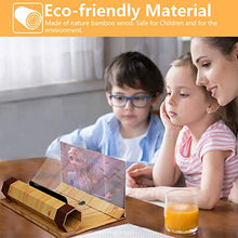 Load image into Gallery viewer, 【2020 Update Version】 12’’ Screen Magnifier for Cell Phone 3D Smartphone Screen Amplifier for Movies Videos and Gaming with Foldable Wooden Phone Stand Compatible with All Smart Phone