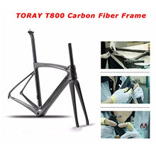 Load image into Gallery viewer, SAVADECK Phantom 2.0 Carbon Fiber Road Bike 700C Racing Bicycle with Ultegra 8000 22 Speed Group Set, 25C Tire and Fizik Saddle (Black Orange,54cm)