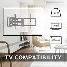Load image into Gallery viewer, MOUNTUP TV Wall Mount, Full Motion TV Mounts for Most 47 to 90 Inch Flat Curved TVs Up to 154lbs, Wall Mount TV Bracket with Dual Articulating Arm, Max VESA 800x400, Fits 16" to 24” Stud