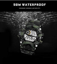 Load image into Gallery viewer, KXAITO Men's Watches Sports Outdoor Waterproof Military Watch Date Multi Function Tactics LED Alarm Stopwatch (14_White)
