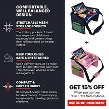 Load image into Gallery viewer, DMoose Kids Travel Tray, Toddler Car Seat Lap Activity Tray with Padded Comfort Base, Side Walls, Mesh Snack Pockets, Tablet Holder, Waterproof Car Seat, Stroller, Learn Area (Grey)