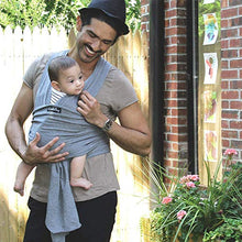 Load image into Gallery viewer, 9-in-1 CuddleBug Baby Wrap Sling + Carrier - Newborns & Toddlers up to 36 lbs - Hands Free - Gentle, Stretch Fabric - Ideal for Baby Showers - One Size Fits All (Grey)