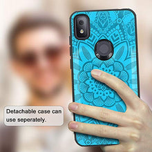 Load image into Gallery viewer, Harryshell Detachable Magnetic 12 Card Slots Wallet Case PU Leather Flip Protective Cover Wrist Strap for T-Mobile Revvl 4 (Not fit REVVL 4+ Plus/REVVL 5G)(Flower Blue)
