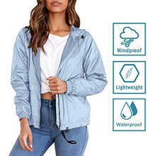 Load image into Gallery viewer, TECREW Women Full Zip Running Track Jackets Lightweight Packable Hooded Raincoat Outdoor Windbreaker