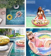 Load image into Gallery viewer, CoTa Global Inflatable Pool Float Tube Confetti 36 Inches Premium Swim Ring Heavy Duty Vinyl Flotation Pool Floats Toy for The Beach, Party, Vacation, UV Resistant - Pool Party (Rose Gold)