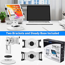 Load image into Gallery viewer, AboveTEK Retail Kiosk iPad Stand, 360° Rotating Commercial Tablet Stand, 6.6"-13.5" iPad Mini Pro-Business Tablet Holder, Swivel Design for Store POS Office Showcase Reception Kitchen Desktop (White)