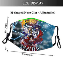 Load image into Gallery viewer, Vigikod RWBY Face Cover for Kids Child Teen Reusable Mouth Dust Cover Adjustable with 5 Layers Activated Carbon Filter Bandanas Breathable 5 PCS