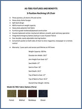 Load image into Gallery viewer, Mega Motion Easy Comfort Superior 3 Position Heavy Duty Big Lift Chair 500 lb Capacity Chaise Lounge Recliner - Ocean Blue Fabric