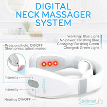 Load image into Gallery viewer, Smart Neck Massager with Heat - Cordless Rechargeable Trigger Point Deep Tissue Portable Neck Massager w/ Heat Vibration Shiatsu Acupressure Therapy, for Men & Women - SereneLife SLNKMSG120