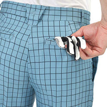 Load image into Gallery viewer, Men's Golf Pants Plaid Tapered Stretch Tech Relaxed Fit Golf Pant Lightweight Twill Pants Size 40 Light Blue Plaid