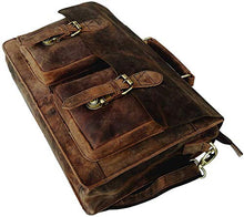 Load image into Gallery viewer, Cuero Retro Buffalo Hunter Leather Laptop Messenger Bag Office Briefcase Travel Bag (Rich Brown)