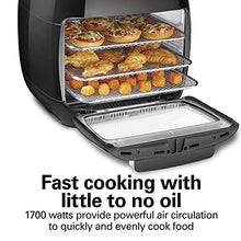 Load image into Gallery viewer, Hamilton Beach 11.6 QT Digital Air Fryer Oven with Rotisserie and Rotating Basket, 8 Pre-Set Functions including Dehydrator, Roaster & Toaster, 1700W, Black (35070)