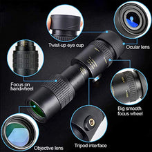 Load image into Gallery viewer, 4K 10-300X40mm Super Telephoto Zoom Monocular Telescope, Waterproof Fogproof Night Vision Monocular with Smartphone Holder & Tripod for Bird Watching Hunting Camping Travelling Hiking (B)