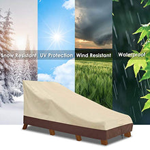 Load image into Gallery viewer, Vailge Waterproof Patio Chaise Lounge Cover, 600D Heavy Duty Outdoor Lounge Chair Covers,UV Resistant Patio Furniture Covers,2 Pack-Medium,Beige & Brown