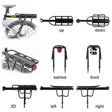 Load image into Gallery viewer, West Biking 110Lb Capacity Almost Universal Adjustable Bike Cargo Rack Cycling Equipment Stand Footstock Bicycle Luggage Carrier Racks with Reflective Logo