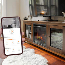 Load image into Gallery viewer, e-Flame USA Montana Electric Fireplace Stove TV Stand - 58"x24" - Walnut Espresso Finish