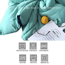 Load image into Gallery viewer, KASENTEX All Season Down Alternative Quilted Comforter Set Reversible Ultra Soft Duvet Insert Hypoallergenic Machine Washable, King, Turquoise Sea Green/Twilight Blue